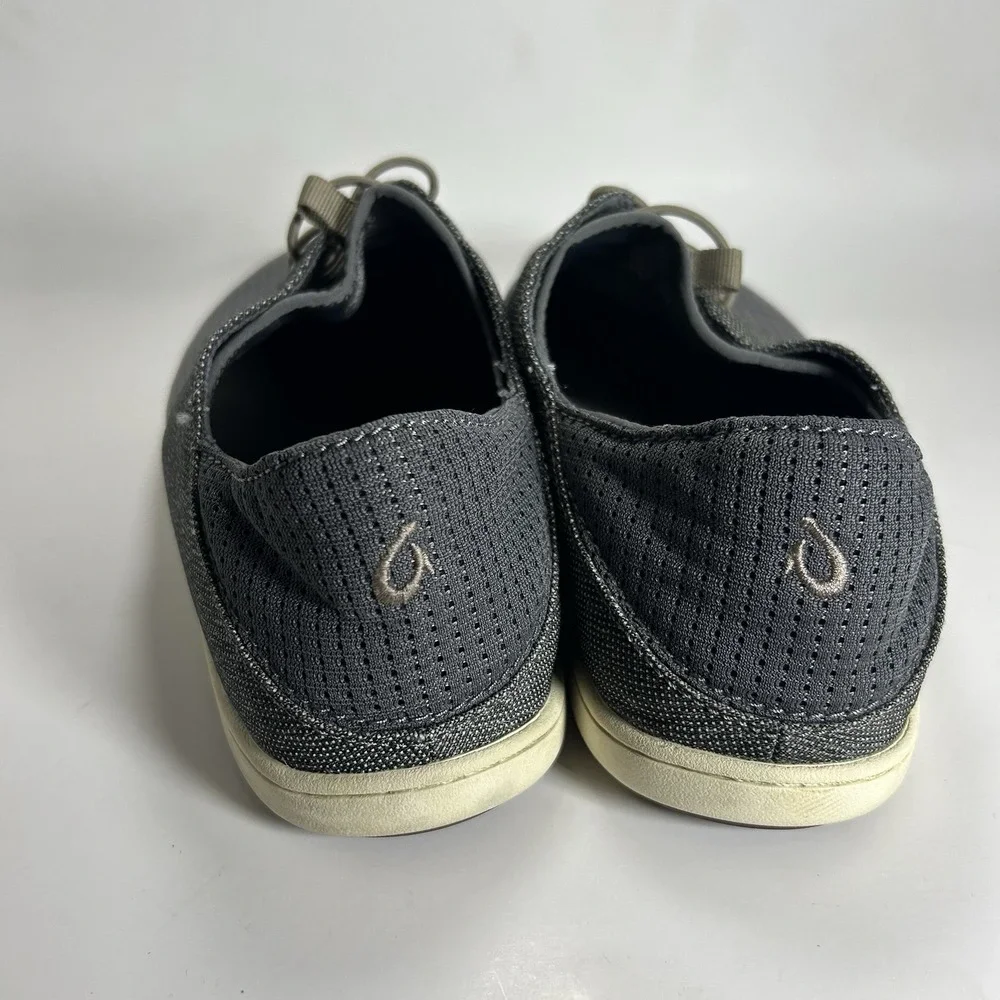 OluKai Nohea Moku Charcoal Clay Mesh Slip On Boat Shoes Mens 8.5 10283-2610